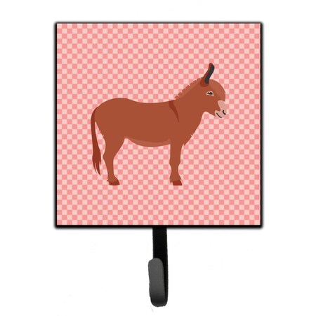 Carolines Treasures Irish Donkey Pink Check Leash or Key Holder BB7848SH4